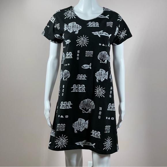 Seaside Vintage Black Dress - Picture 1 of 11